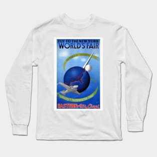 Fly to the New York World's Fair Vintage Poster Long Sleeve T-Shirt